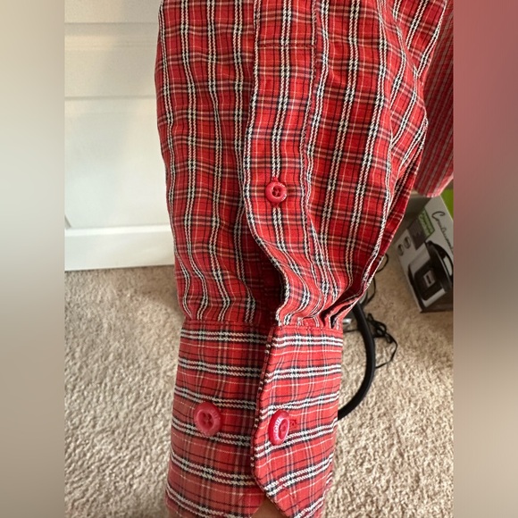 Bugatchi Uomo Red Plaid Button Down Shirt - Picture 3 of 6